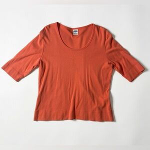 Old Navy Women’s Scoop Neck Short Sleeve Top in Coral
